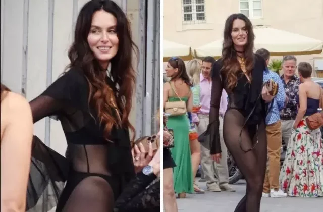 Ünlü modelden görülmemiş düğün kıyafeti! Kimse geline bakmadı