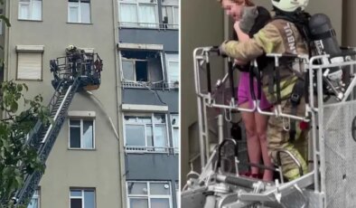 Üsküdar’da 10 katlı binada yangın çıktı