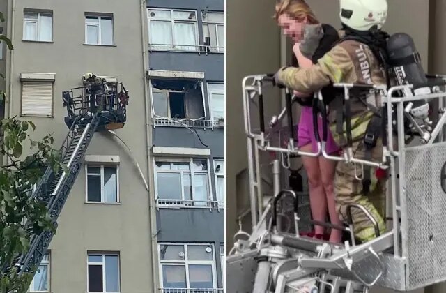 Üsküdar’da 10 katlı binada yangın çıktı