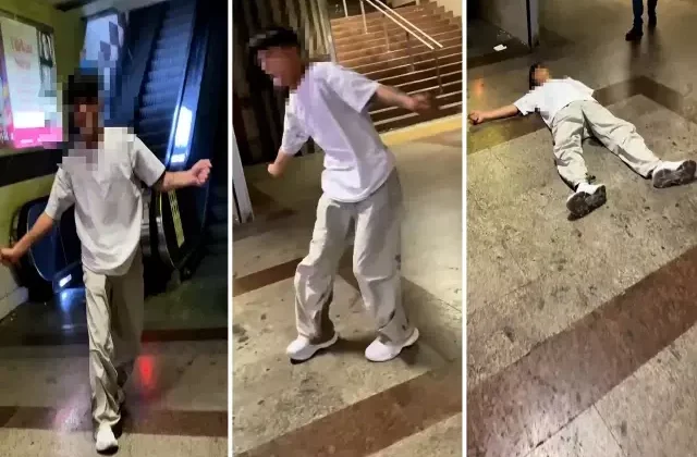 Uyuşturucu madde etkisindeki genç, metro istasyonunda kriz geçirdi