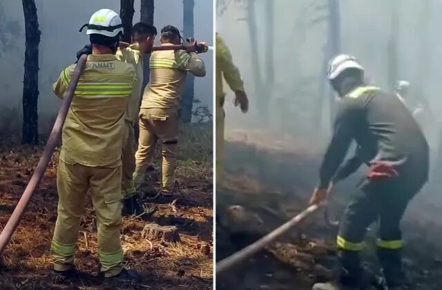 Yangında şehit olan ekibin son görüntüsü ortaya çıktı