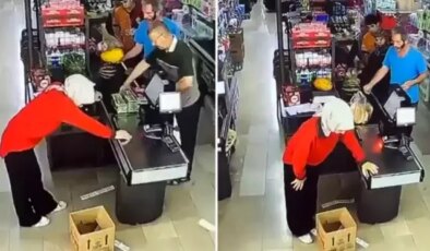 Zincir markette yürekleri sızlatan anlar!