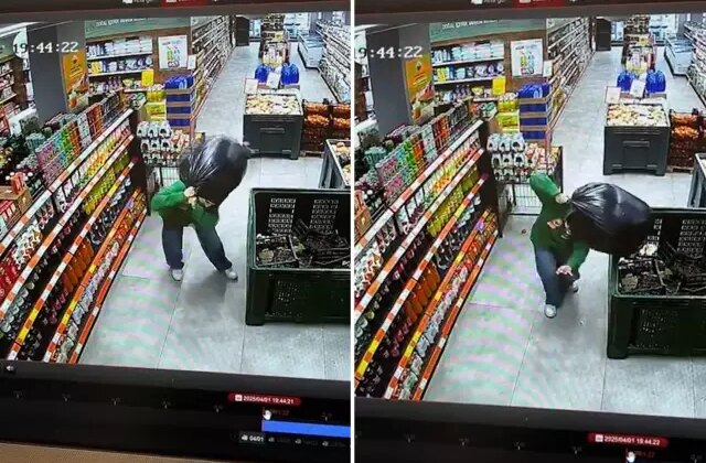 Zincir markette yürekleri sızlatan görüntü