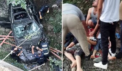 12 yaşındaki çocuğun kullandığı otomobil köprüden uçtu