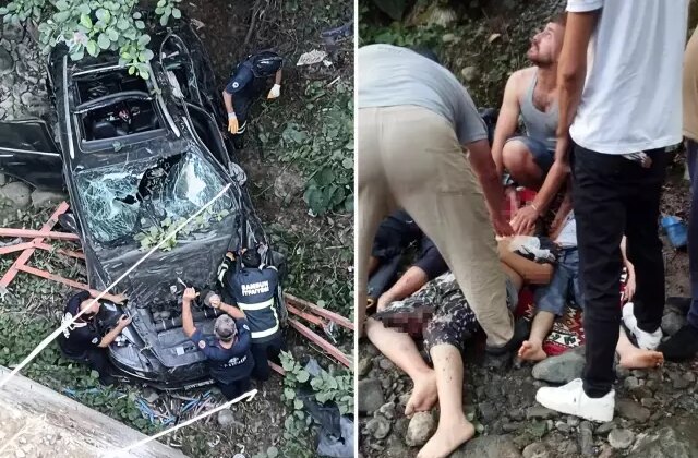 12 yaşındaki çocuğun kullandığı otomobil köprüden uçtu