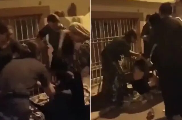 4 kadın sokakta oturan başka bir kadını darp edip elbiselerini soydu