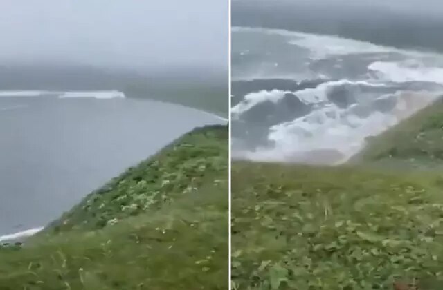 8.8’lik depremin ardından oluşan tsunami böyle görüntülendi