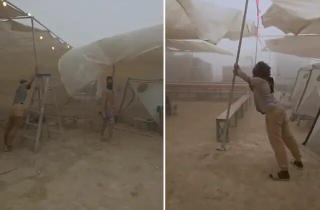 ABD’deki Burning Man Festivali’ni toz fırtınası vurdu