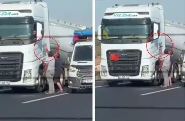 Adana’da otoyolda baltalı tehdit! O anlar kameralarda