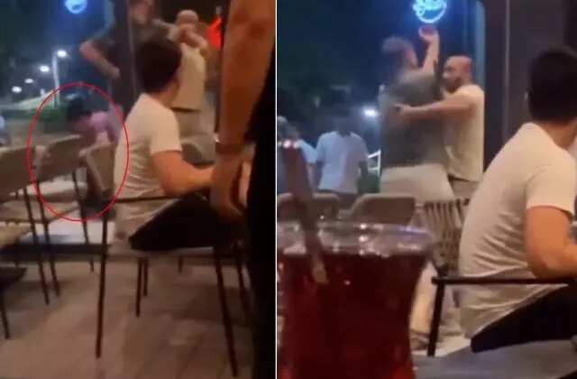 Aldatan kocasını kafede bastı, ortalık savaş alanına döndü