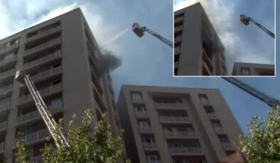 Bağcılar’da 15 katlı binada korkutan yangın