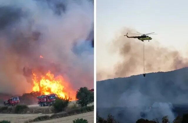 Balıkesir’de arazide çıkan yangın ormanlık alana sıçradı
