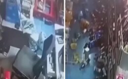 Balıkesir’deki deprem market kamerasında!
