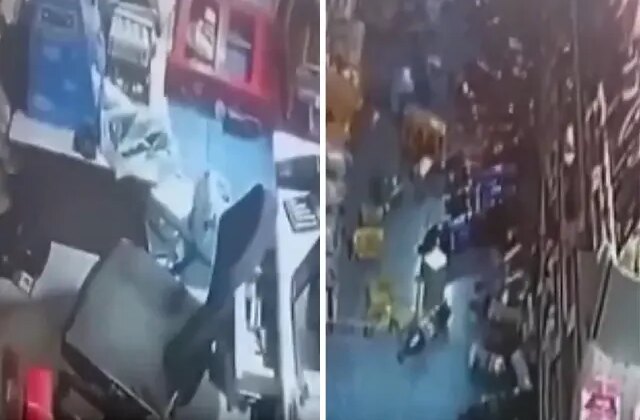 Balıkesir’deki deprem market kamerasında!