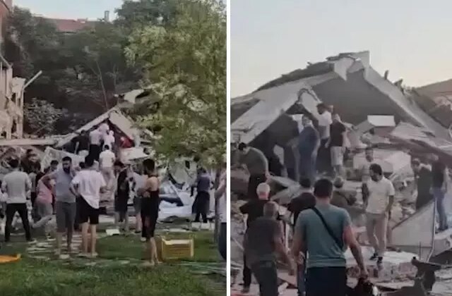 Balıkesir’deki deprem nedeniyle bazı binalar yıkıldı! İşte ilk görüntüler