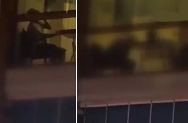 Balkonda kimseye aldırış etmeden uyuşturucu madde kullandılar