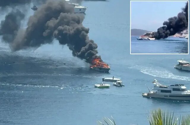 Bodrum’da tekne yangını! Alevlerin arasından son anda kurtarıldı