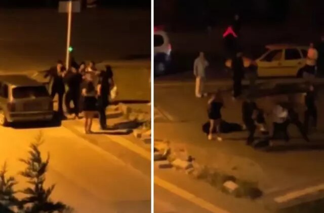 Bursa’da gençlerin kavgası caddeyi boks ringine çevirdi