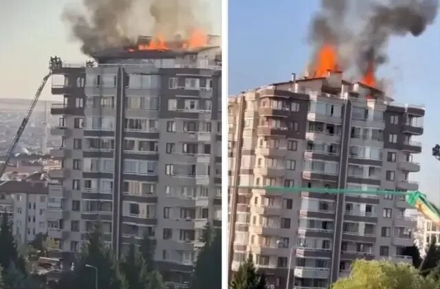 Büyük panik! Ankara’da 12 katlı binada yangın çıktı