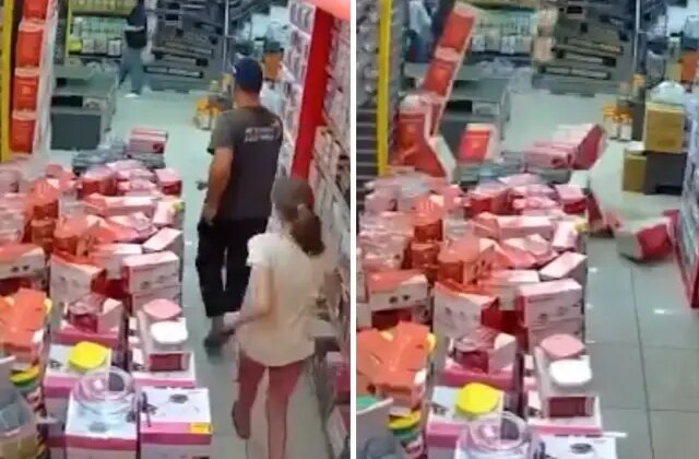 Büyük panik! Deprem anının görüntüleri ortaya çıktı
