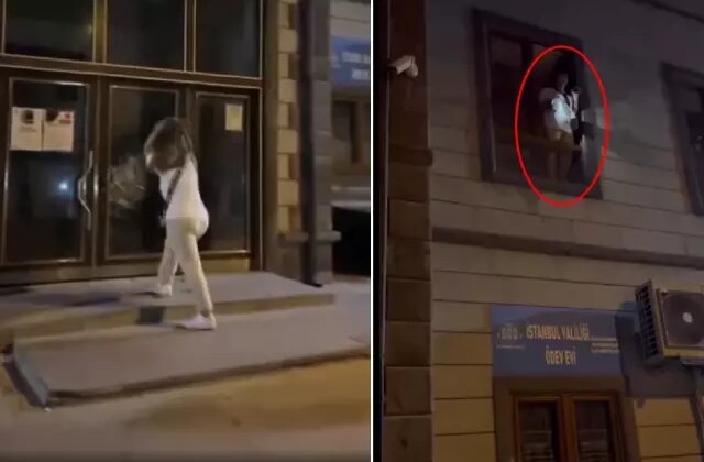 Caminin kapısını taşla kırıp içeri girdi, pencereden mahalleyi inletti