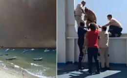 Çanakkale Boğazı duman altında kaldı, vatandaşlar deniz yoluyla tahliye edilmeye başlandı