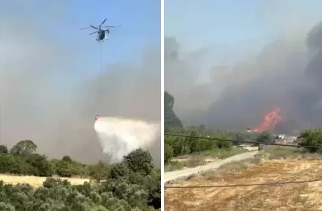 Çanakkale’de çıkan yangın ormana sıçradı