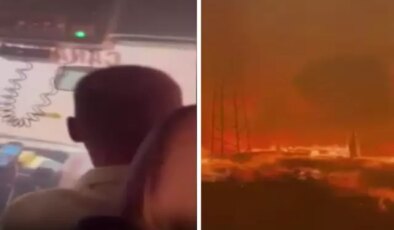 Çanakkale’de ekipler yangının ortasında kalmış! İşte dehşet anları