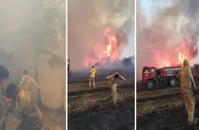 Çanakkale’de alev savaşçılarının zorlu mücadelesi kamerada! Ateş çemberinin içinde kaldılar