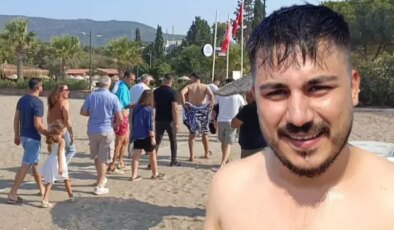 Davul zurnayla plaja gelip damadı denize attılar