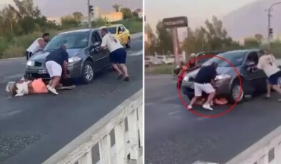 Dehşete düşüren görüntü Türkiye’den: Önce çarptı, ardından ezerek üzerinden geçmeye çalıştı