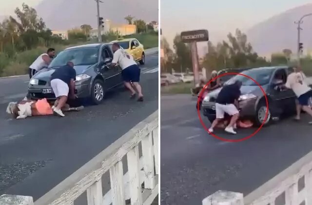 Dehşete düşüren görüntü Türkiye’den: Önce çarptı, ardından ezerek üzerinden geçmeye çalıştı