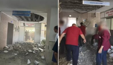 Denizli Devlet Hastanesi’nin tavanı çöktü
