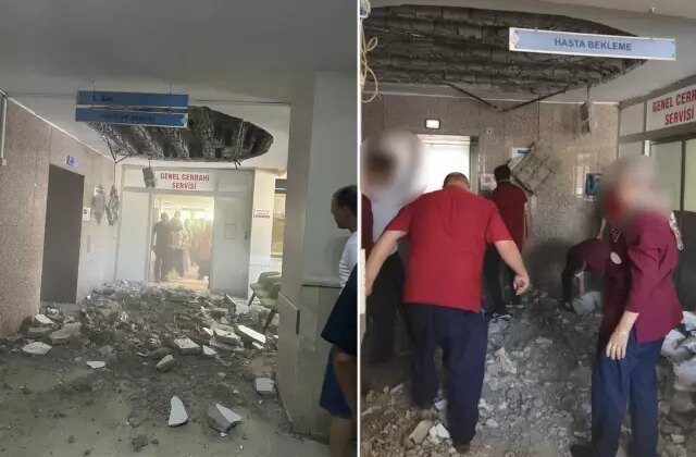 Denizli Devlet Hastanesi’nin tavanı çöktü