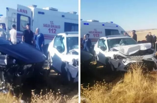 Diyarbakır’da iki araç kafa kafaya çarpıştı! 6 yaralı