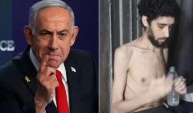 Dünya İsrailli esirin videosunu konuşuyor! Netanyahu zorda, halk sokağa döküldü