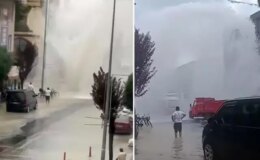 Düzce’de su borusu patladı: 5 metre su fışkırdı