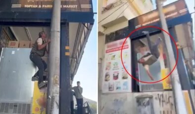 Elektrik direğinde akıma kapılan usta beton zemine çakıldı
