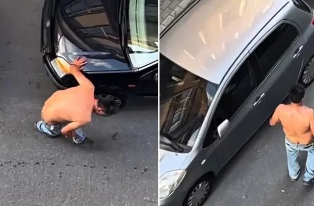 Elindeki satırla araçlara zarar veren şahıs akıl hastanesine yatırıldı