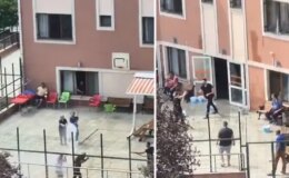 Engelli bireyler ile görevlilerin su savaşı kamerada