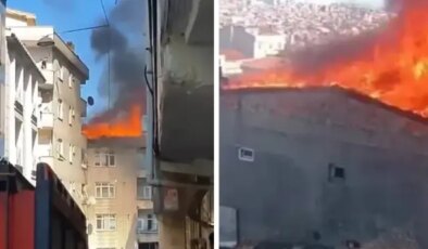 Esenler’de 5 Katlı Bina Çatısında Yangın Çıktı