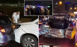 Eyüpsultan’da 16 araç birbirine girdi, yaralılar var