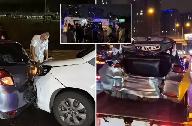 Eyüpsultan’da 16 araç birbirine girdi, yaralılar var