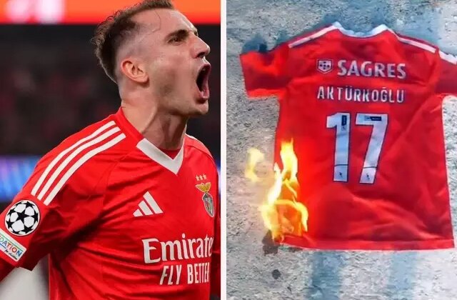Galatasaraylı taraftarlar, Kerem Aktürkoğlu’nun formasını yaktı