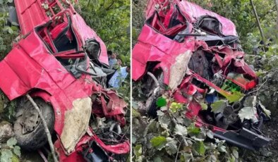 Giresun’da kamyonet fındık bahçesine yuvarlandı: 4 ölü, 1 yaralı