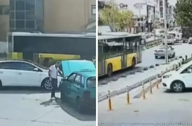 İETT otobüsünden kopan parça akaryakıt istasyonuna düştü