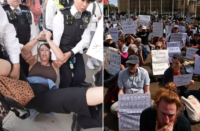 İngiltere’deki Filistin’e destek gösterilerine katılan 466 kişi gözaltına alındı