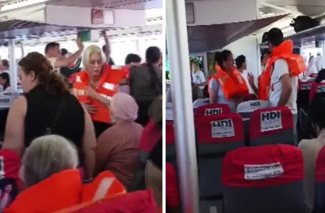 Denizde büyük panik! Feribot kayaya çarptı