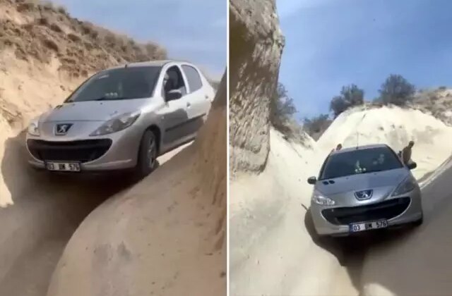 Kapadokya’da navigasyonun azizliğine uğrayan sürücü