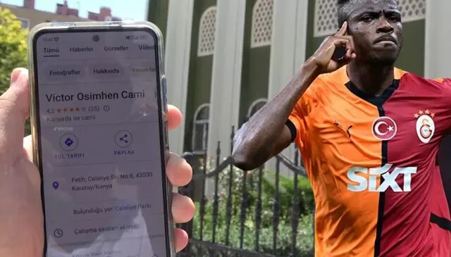 Konya’da bir caminin adı Google Haritalar’da “Victor Osimhen Camii” olarak değiştirildi